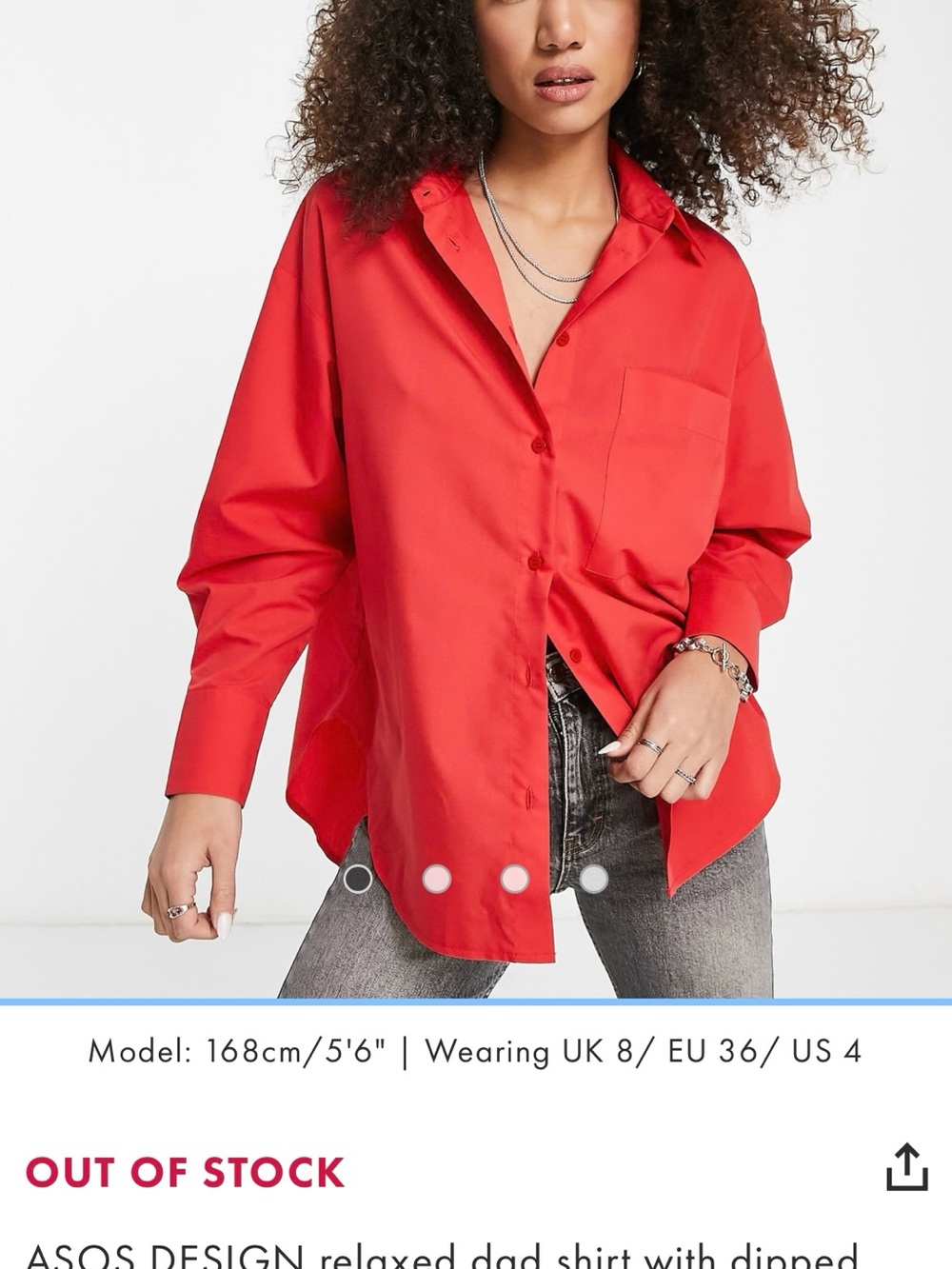 Oversized red blouse